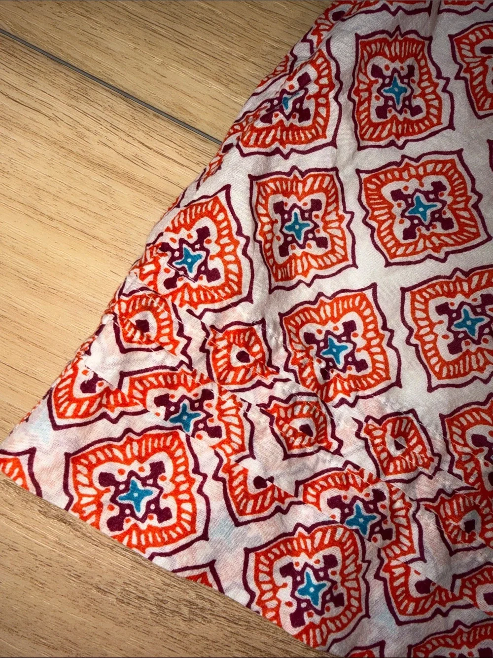 LOFT Orange and White Geometric A-Line Skirt size 0